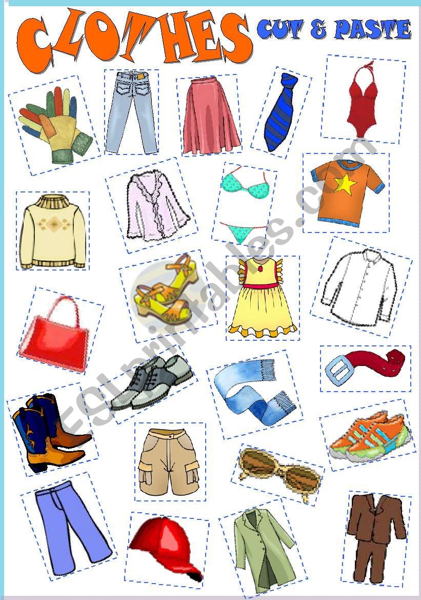 CLOTHES CUT & PASTE worksheet
