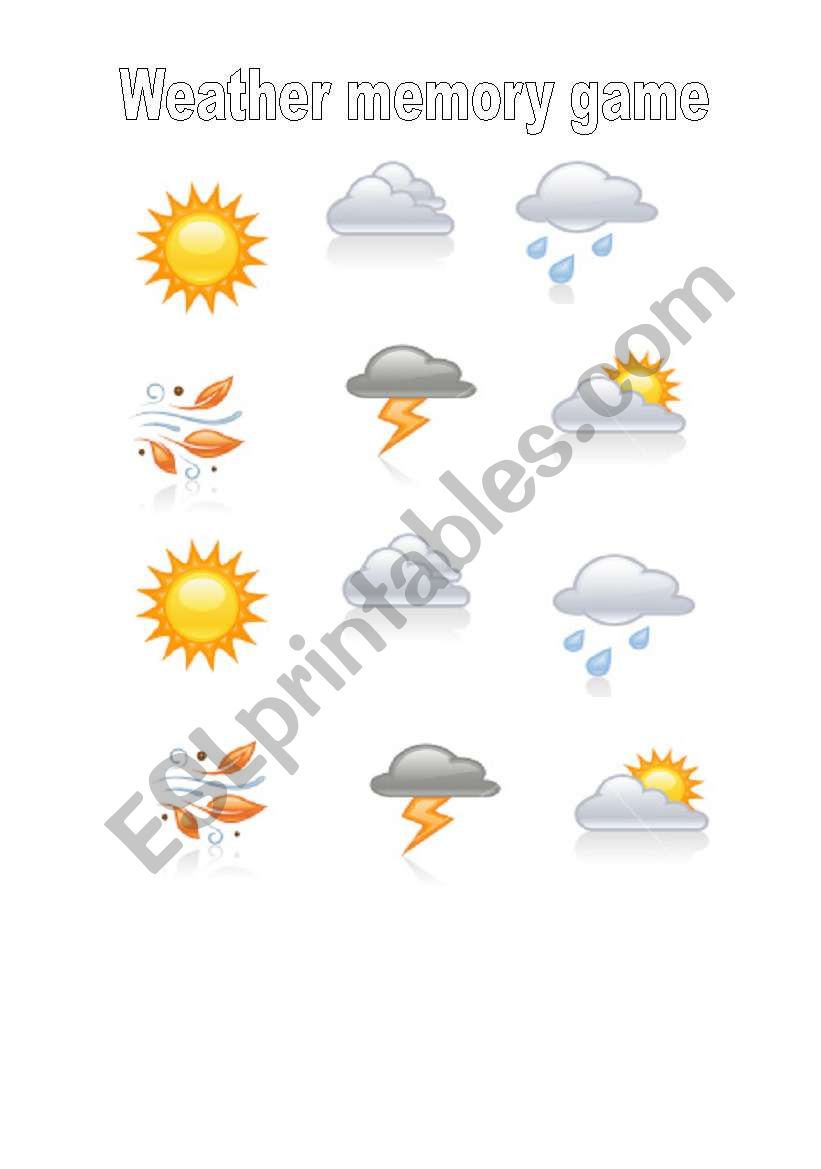 Weather memory game worksheet