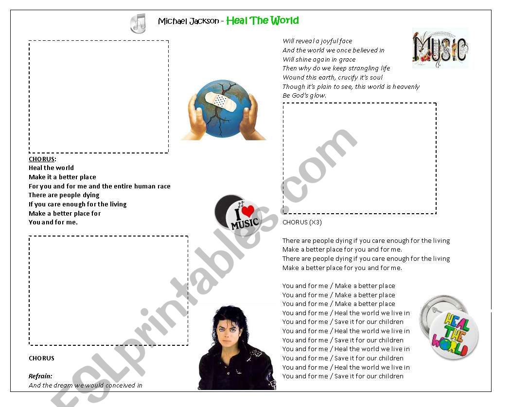 Heal the World worksheet worksheet