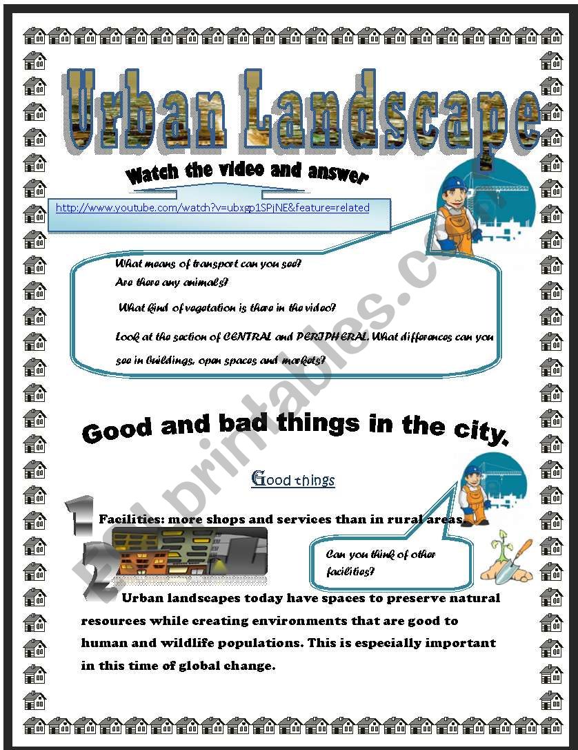 Urban landscape worksheet