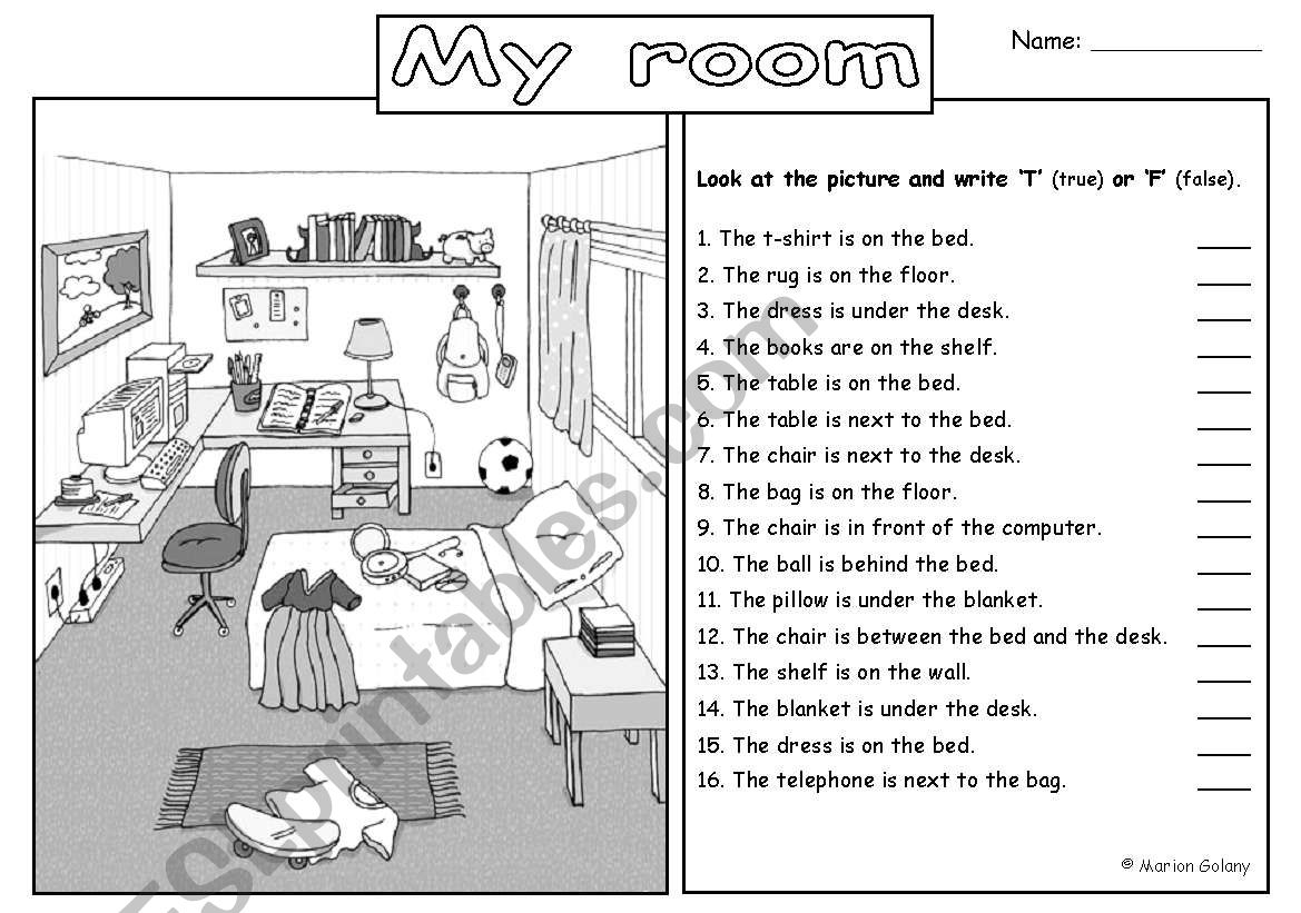 furniture and prepositions paractice