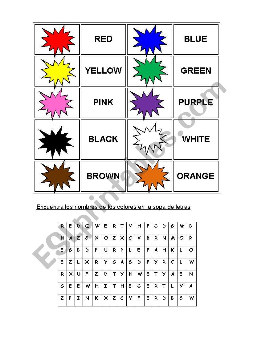 colours worksheet