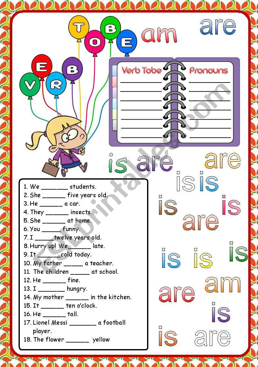 Verb TOBE Full Editable + Key worksheet