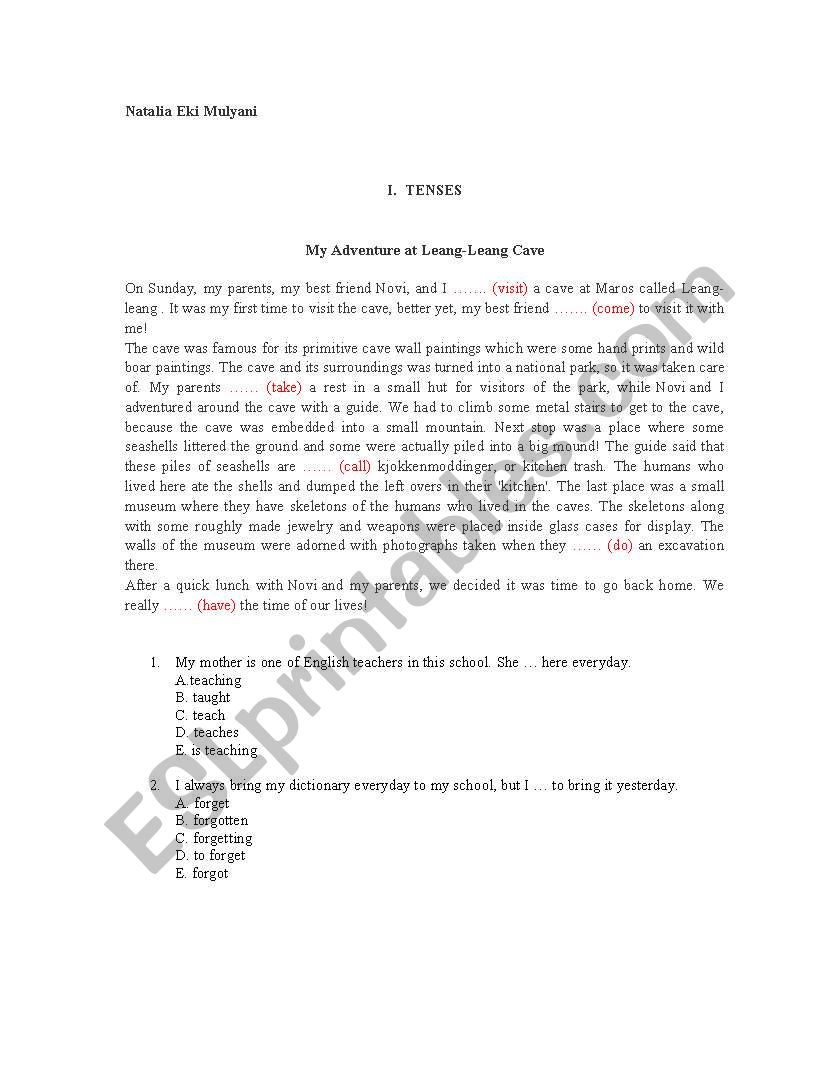 grammar questions worksheet