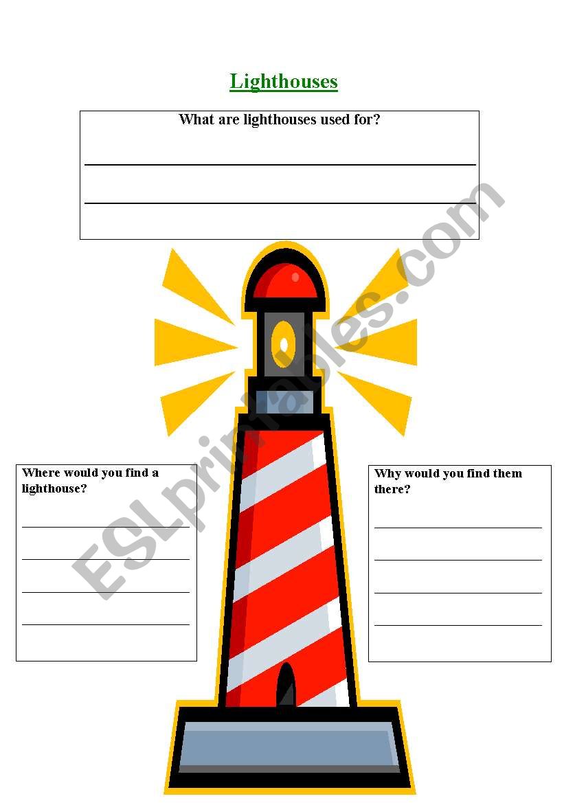 lighthouses worksheet