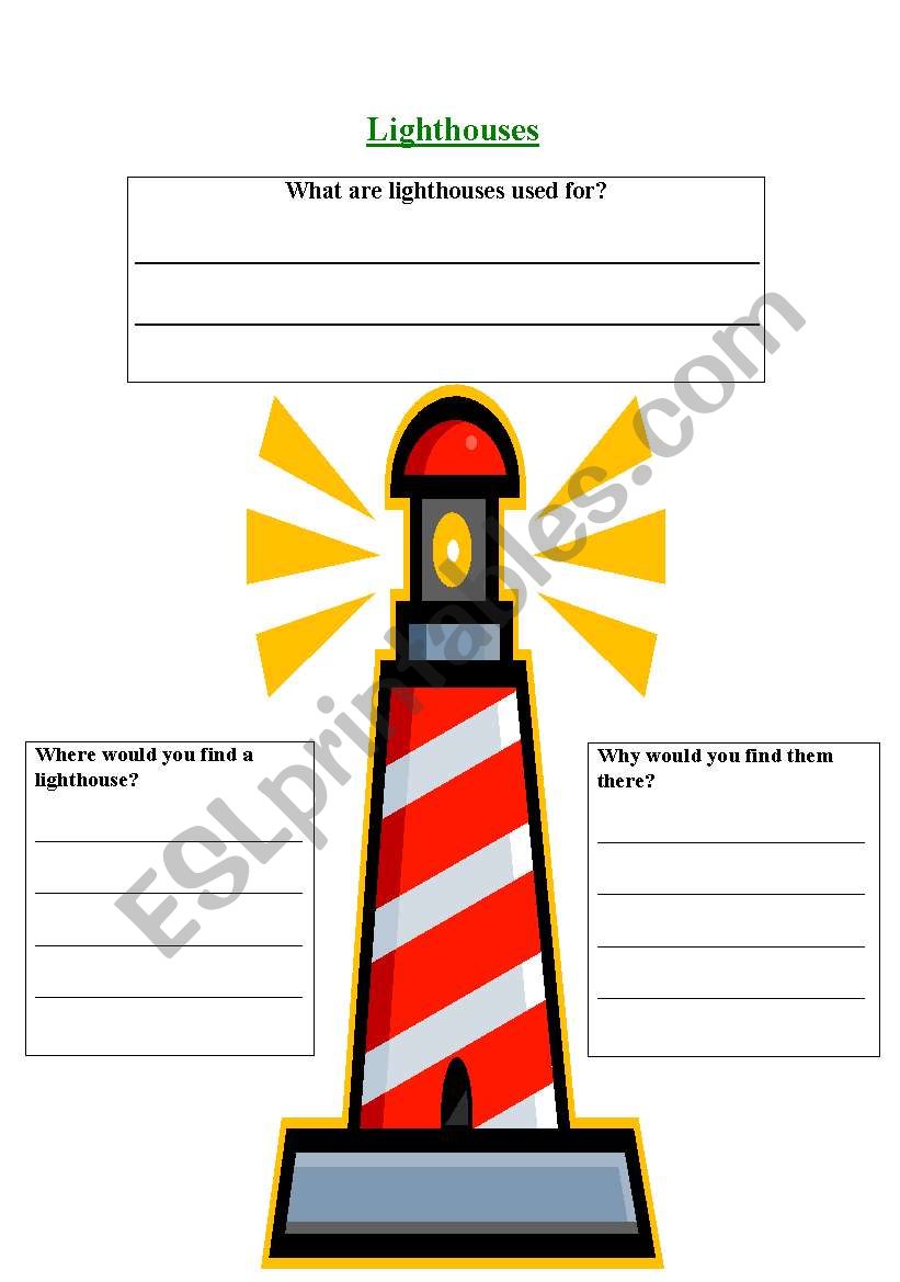 lighthouses worksheet