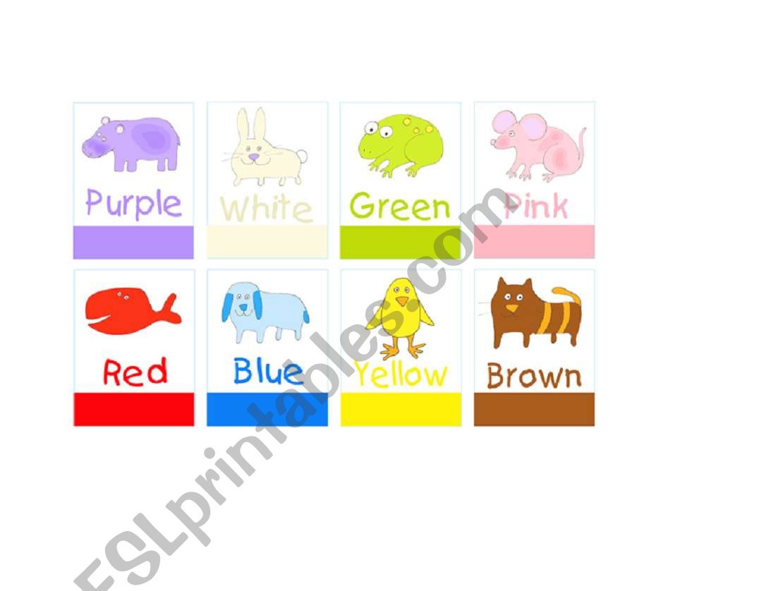 Colour-flashcard for kids worksheet