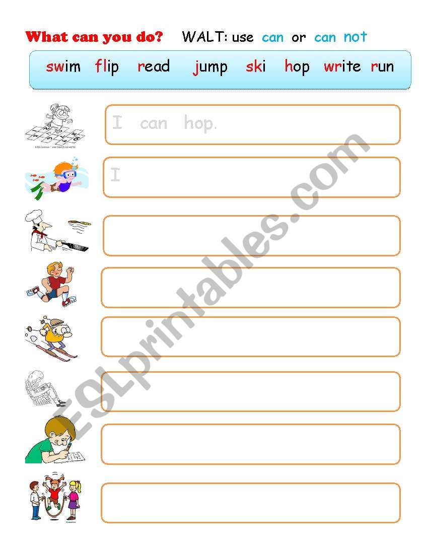 What can you do? worksheet