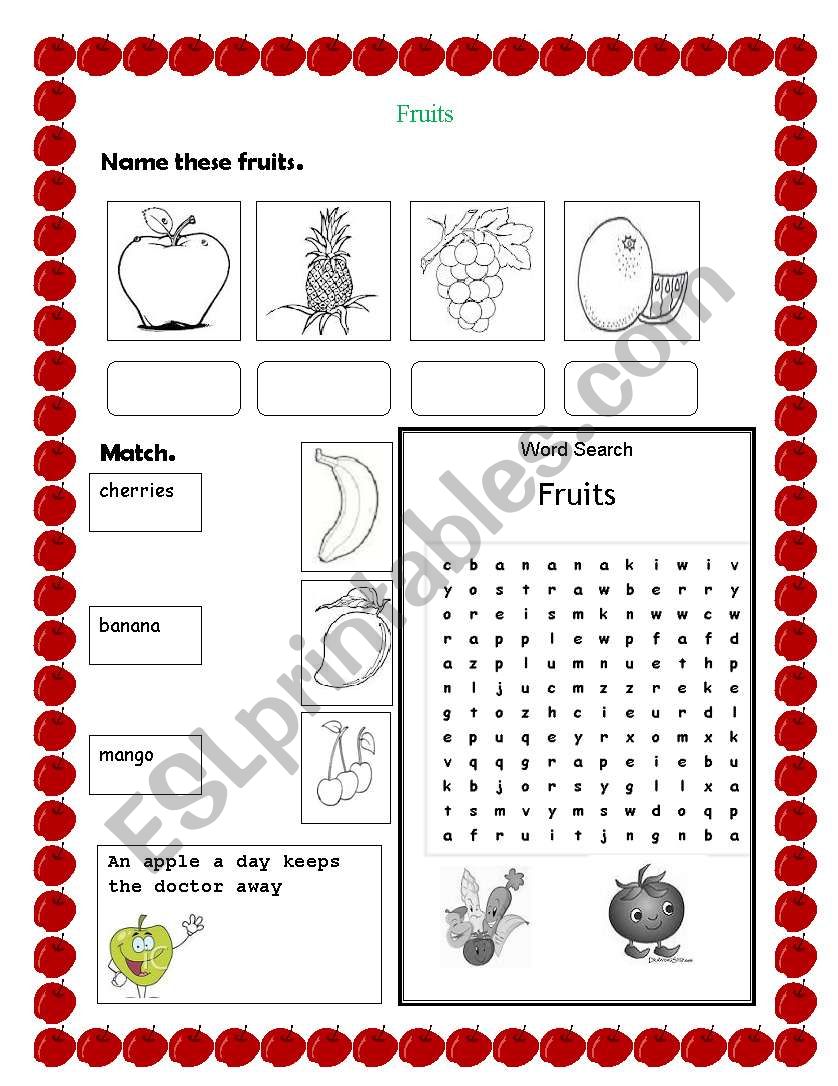 fruits worksheet