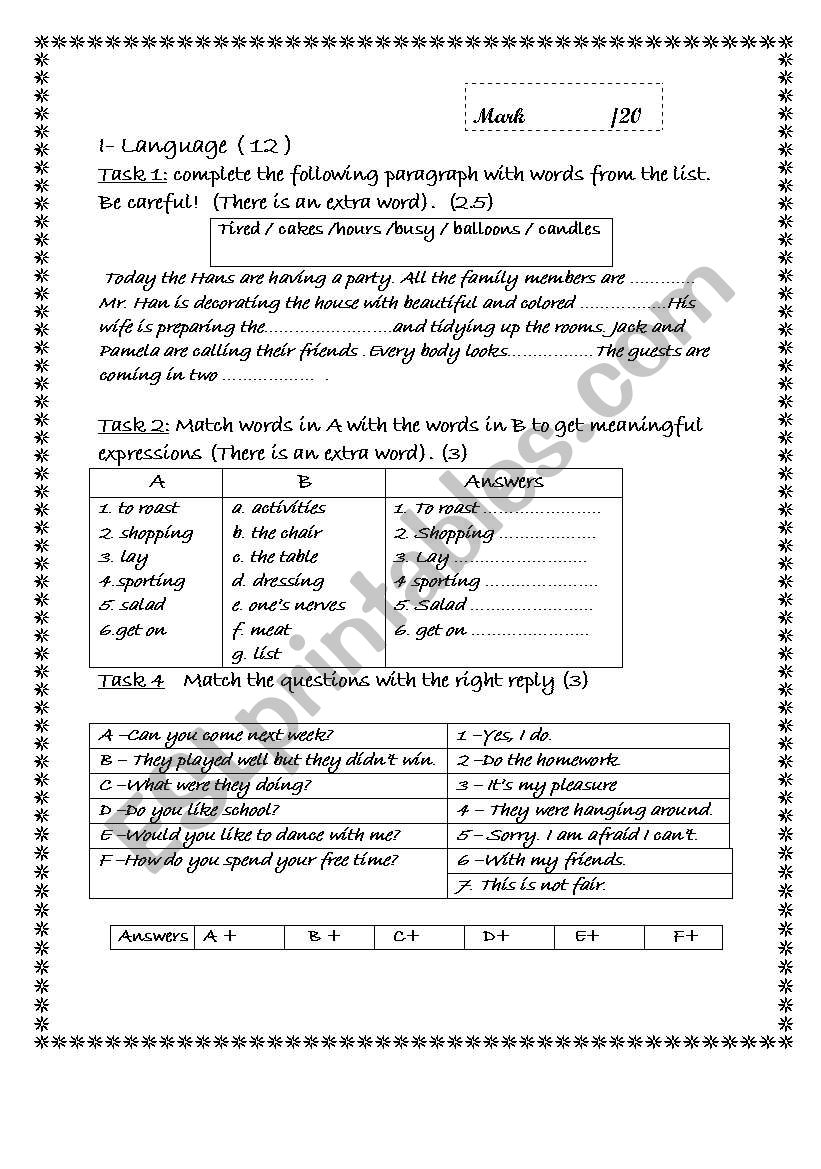 mid term test 2 worksheet