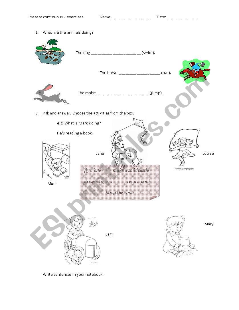 Present continuous - practice worksheet