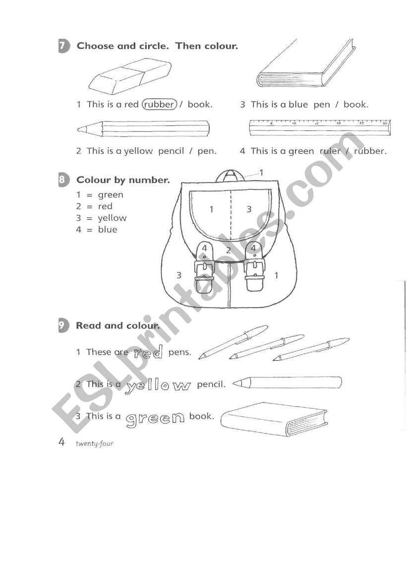 Colour worksheet