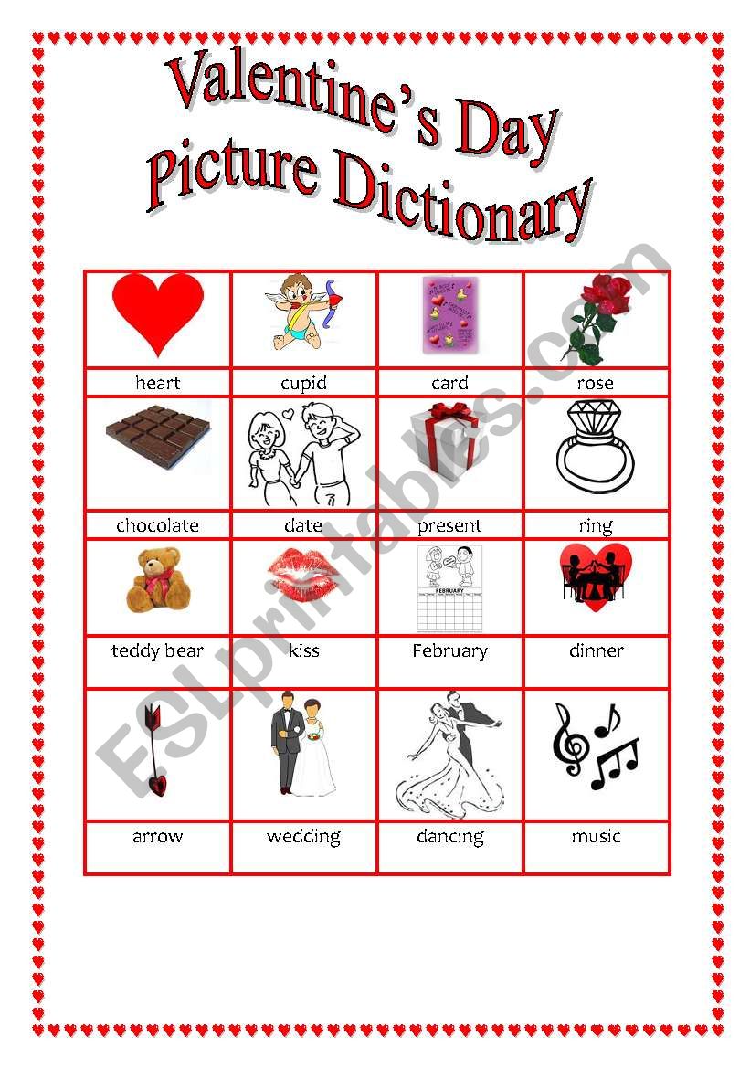 St valentine s day -picture dictionary
