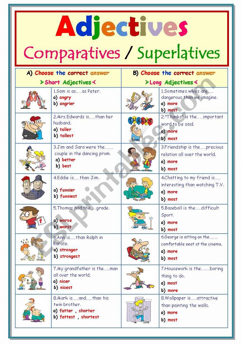 Adjectives..Choose the correct answer