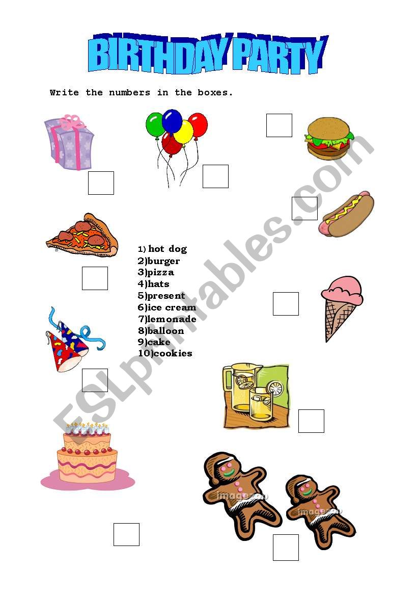 birthday worksheet