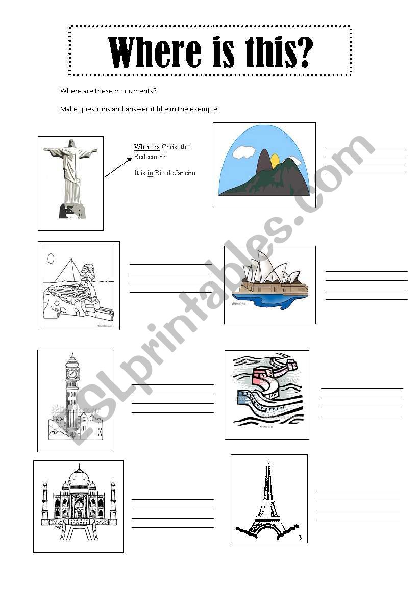 Where is it? worksheet