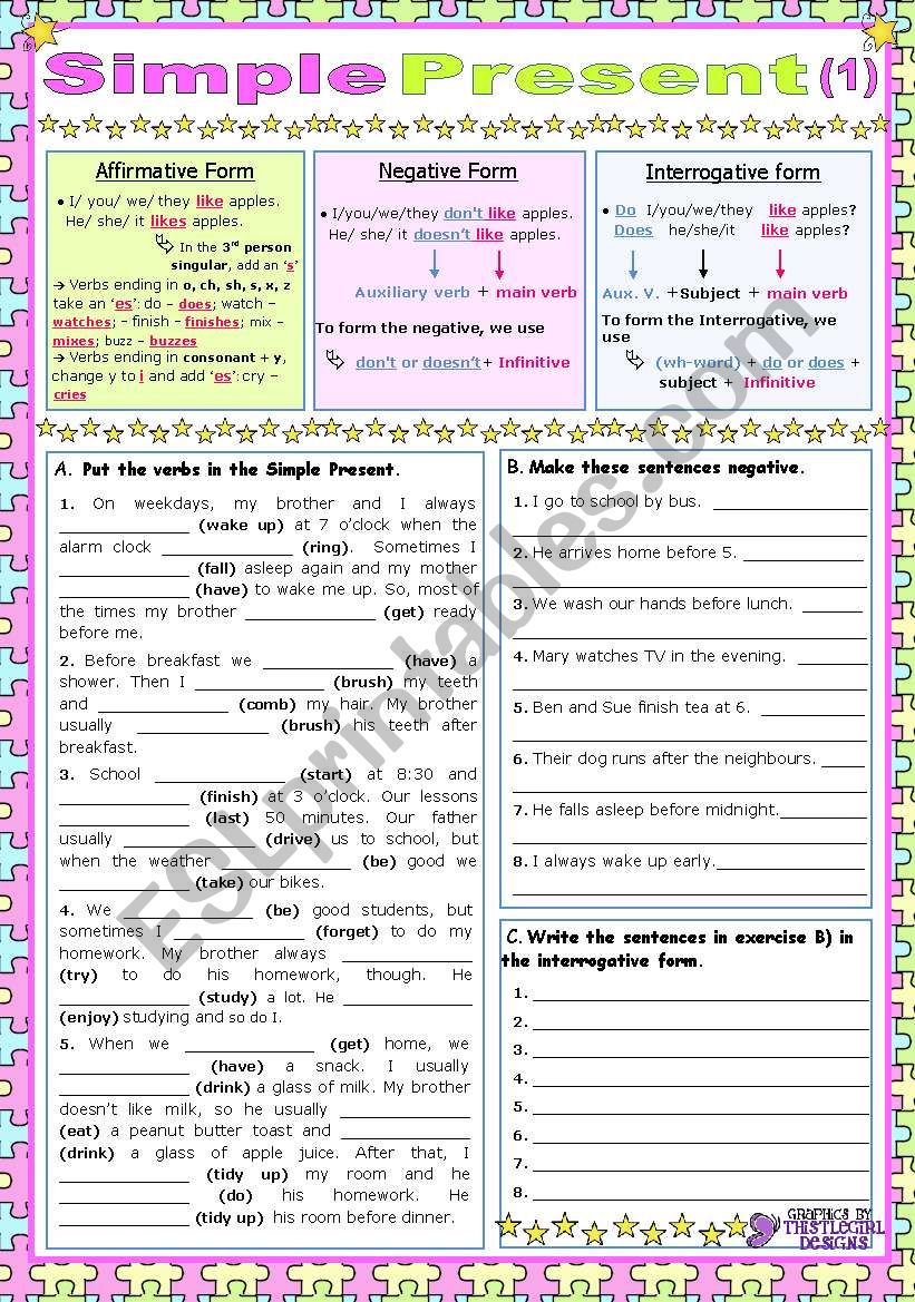 Simple Present (1) worksheet