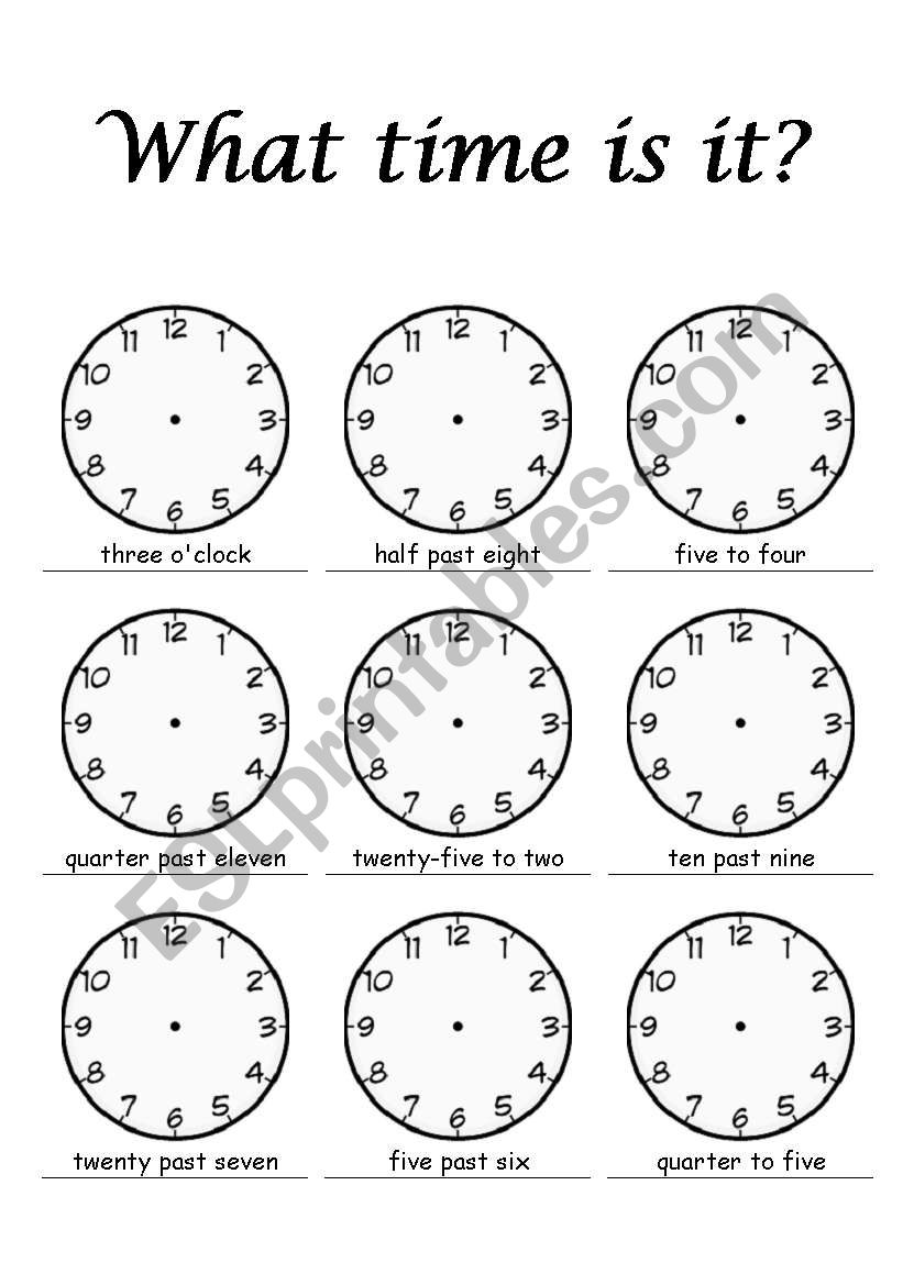 What time is it? worksheet