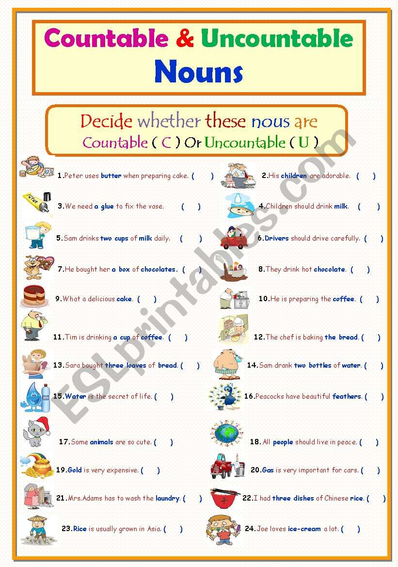 Countables & Uncountables Nouns ..