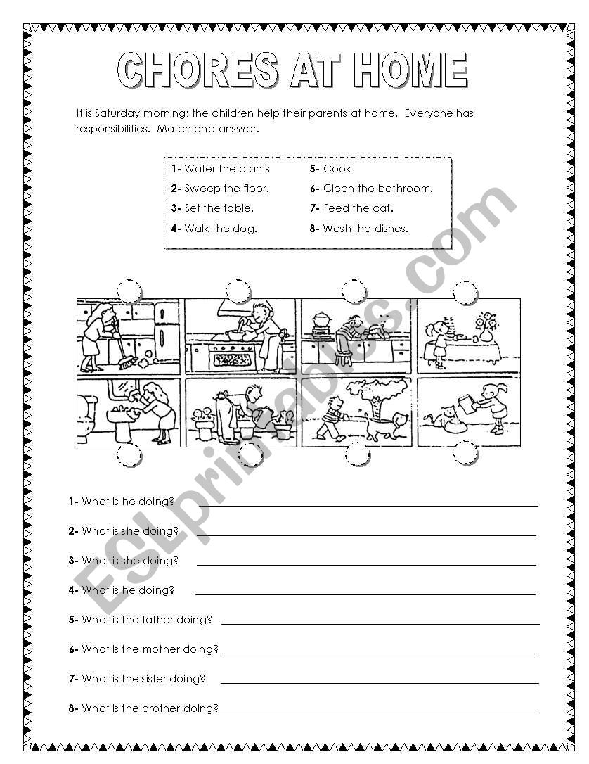 Chores at home worksheet