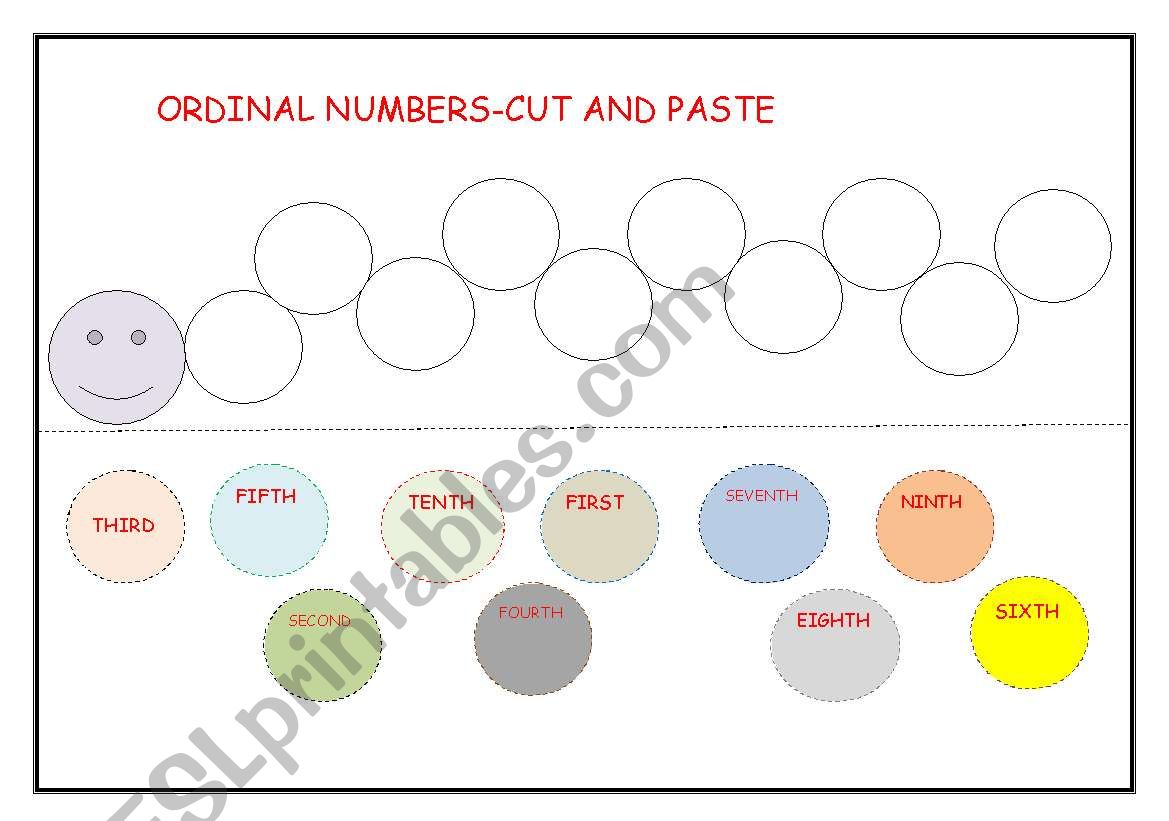 ORDINAL NUMBERS worksheet