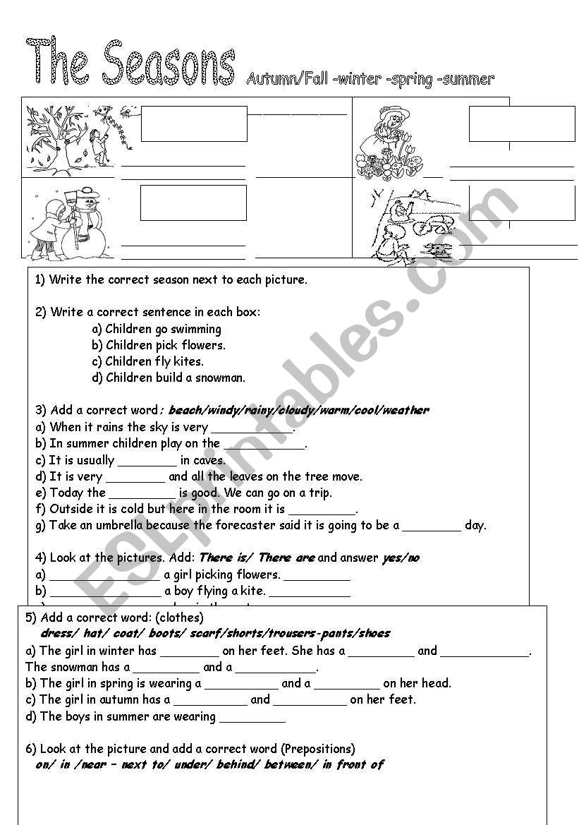 The Seasons worksheet