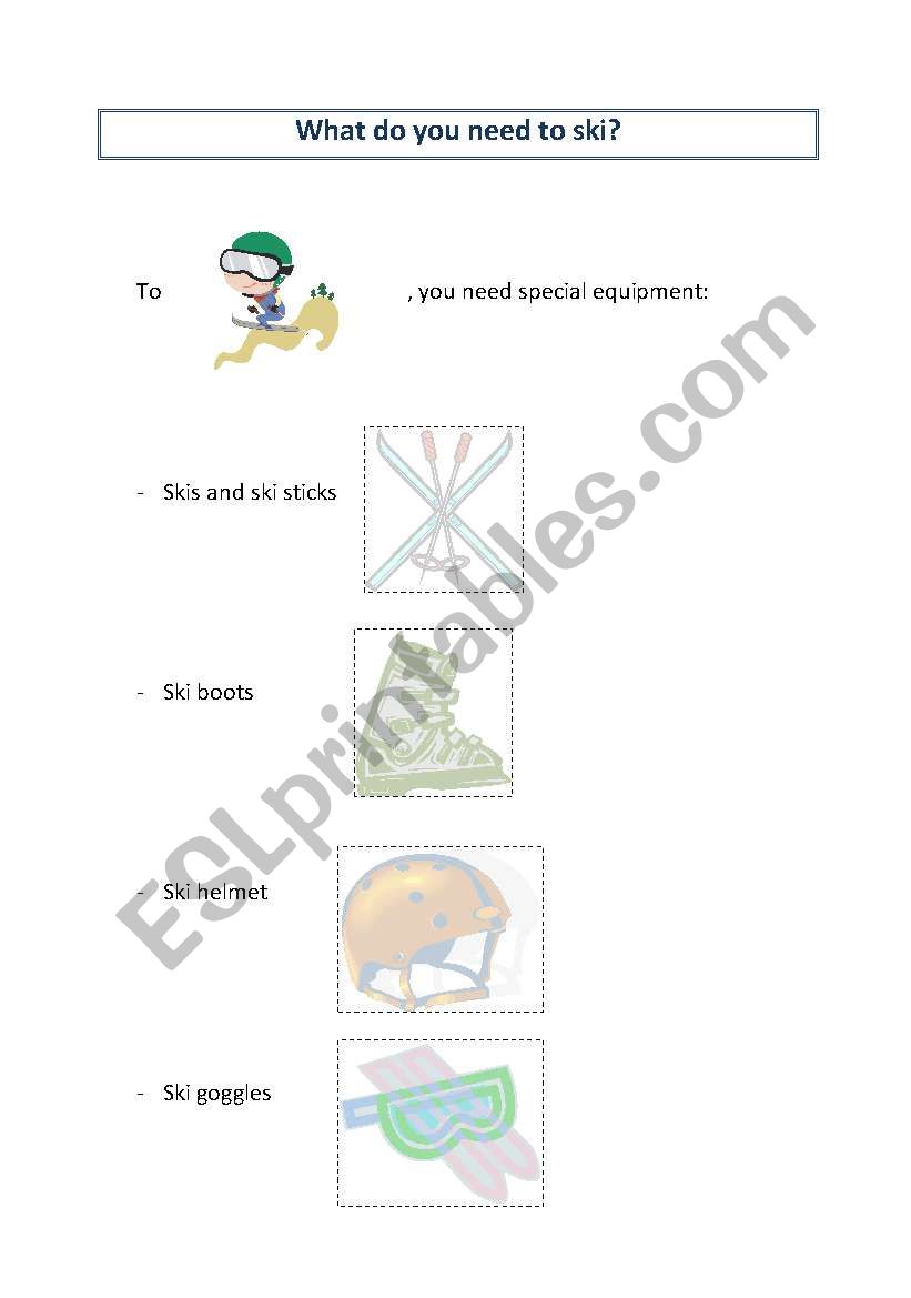 What do you need to ski? worksheet