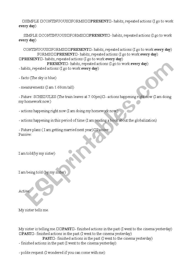verbs worksheet