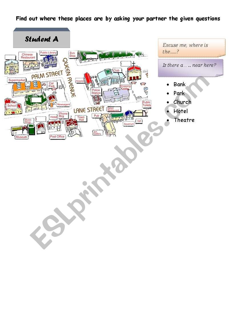 Places. Where is the...? worksheet