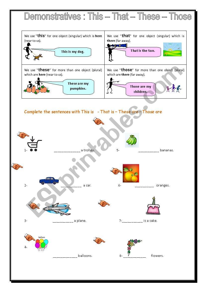 Demonstratives: This - That  - These  - Those