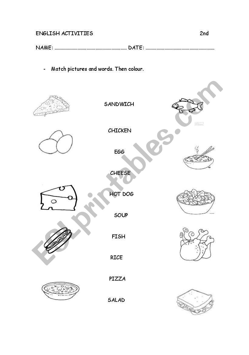 Food worksheet