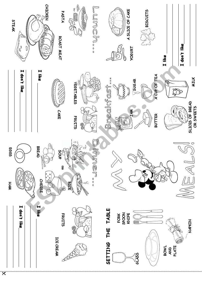 My meals worksheet