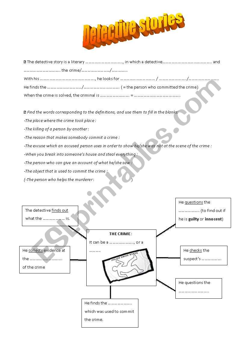 Detective stories worksheet