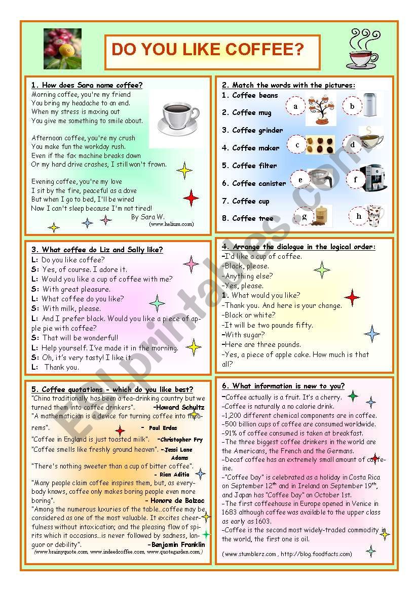 Do You Like Coffee? worksheet