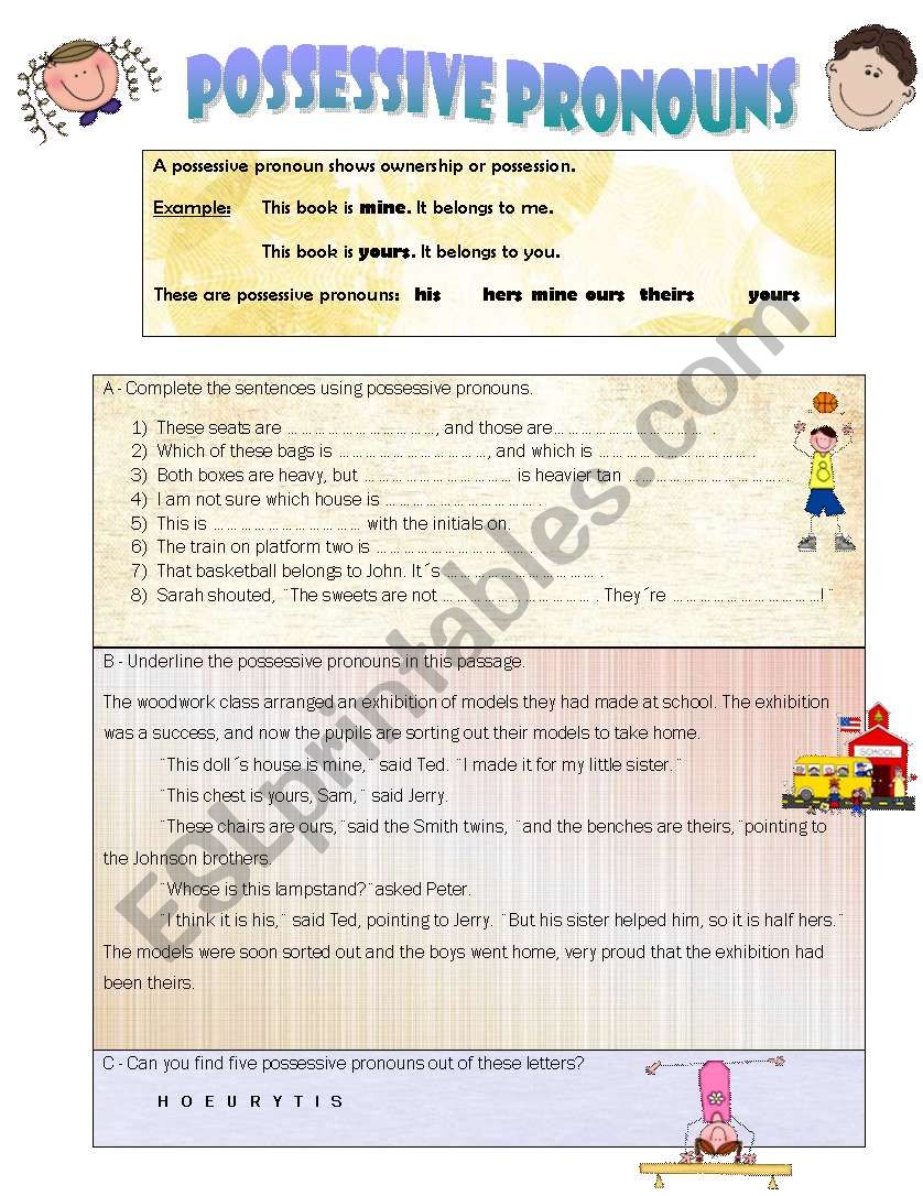 Possessive Pronouns worksheet