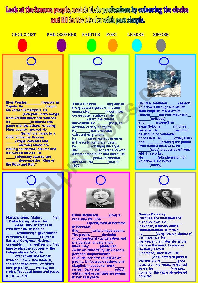 some famous people worksheet