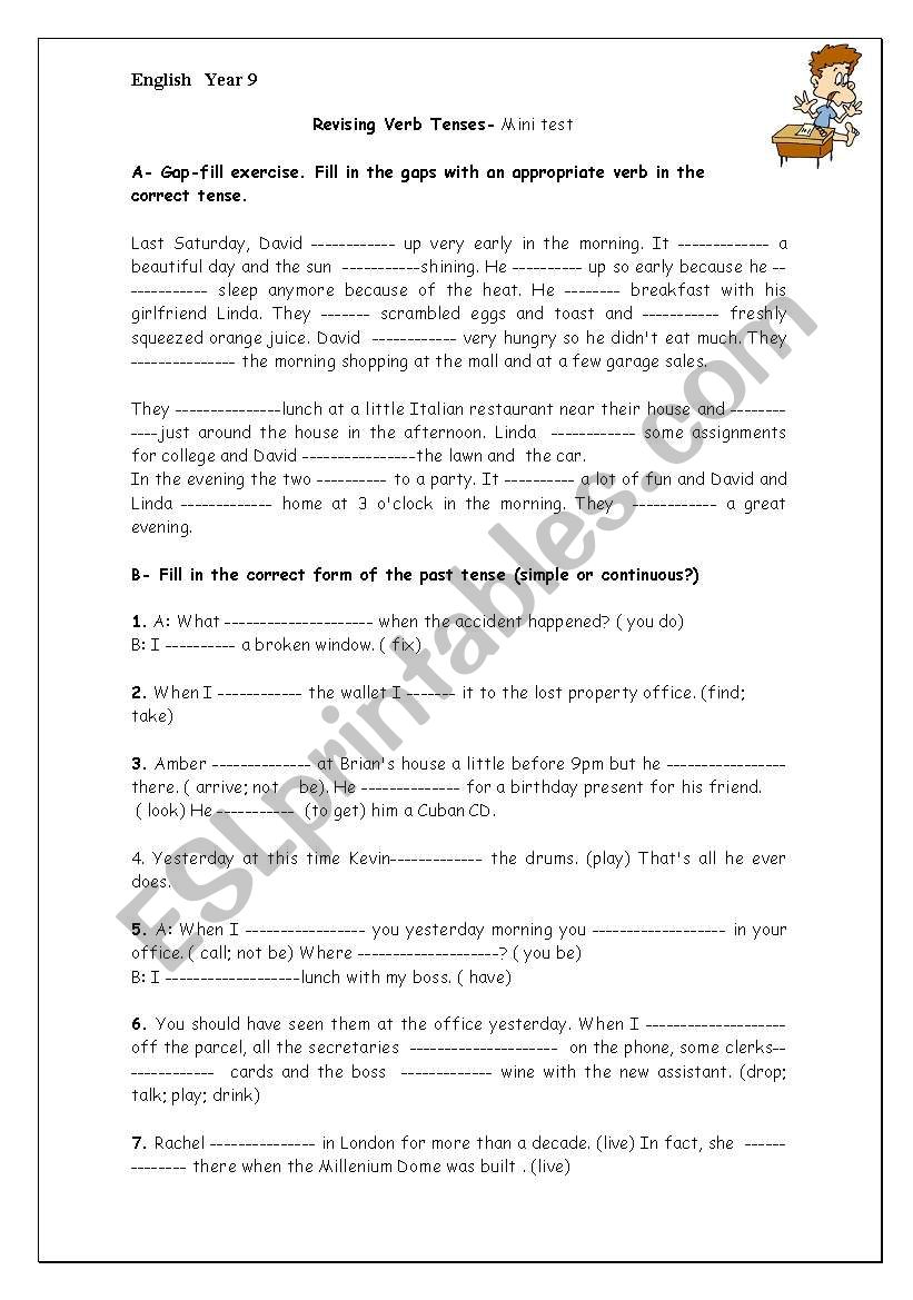Consolidation Worksheet on Simple Past Tense