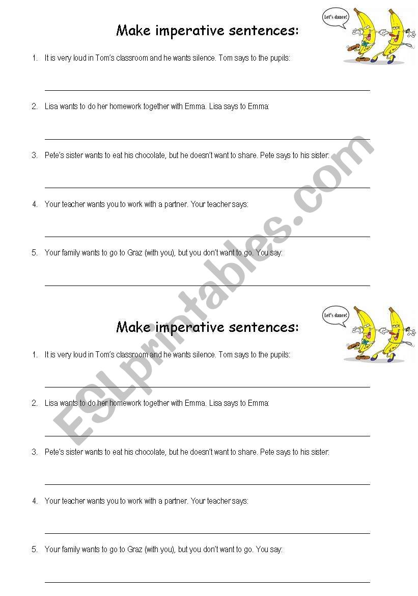 Imperative sentences (affirmative and negative): regular and imperatives with 