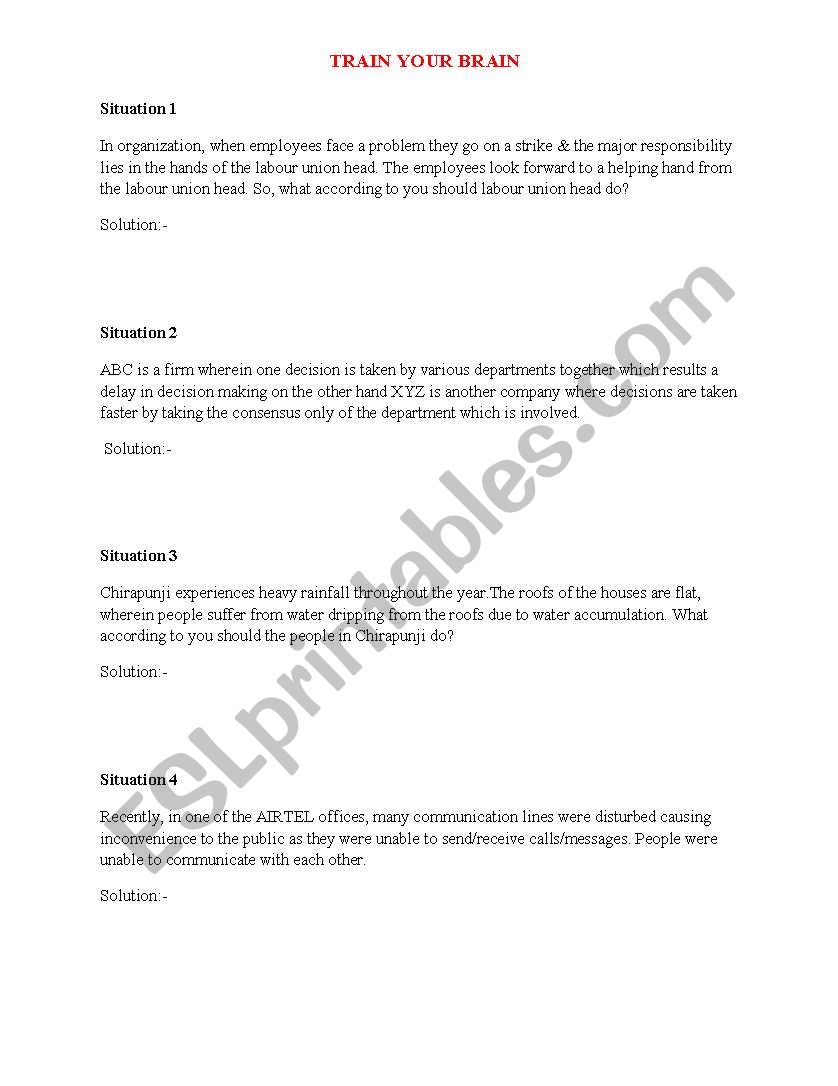 Rack your Brain worksheet