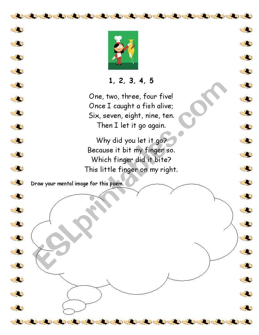 A Number Poem- Mental Images worksheet