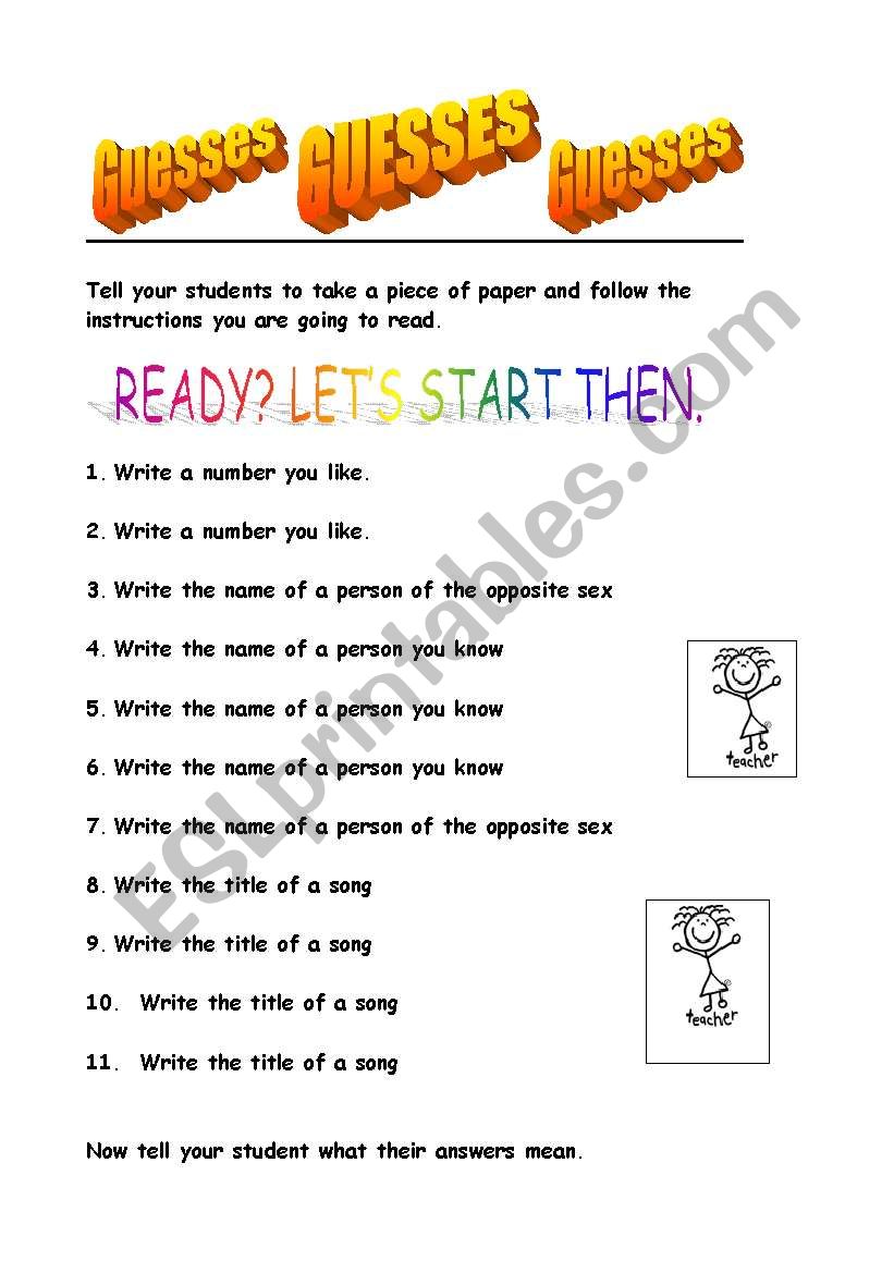 Guess what? worksheet