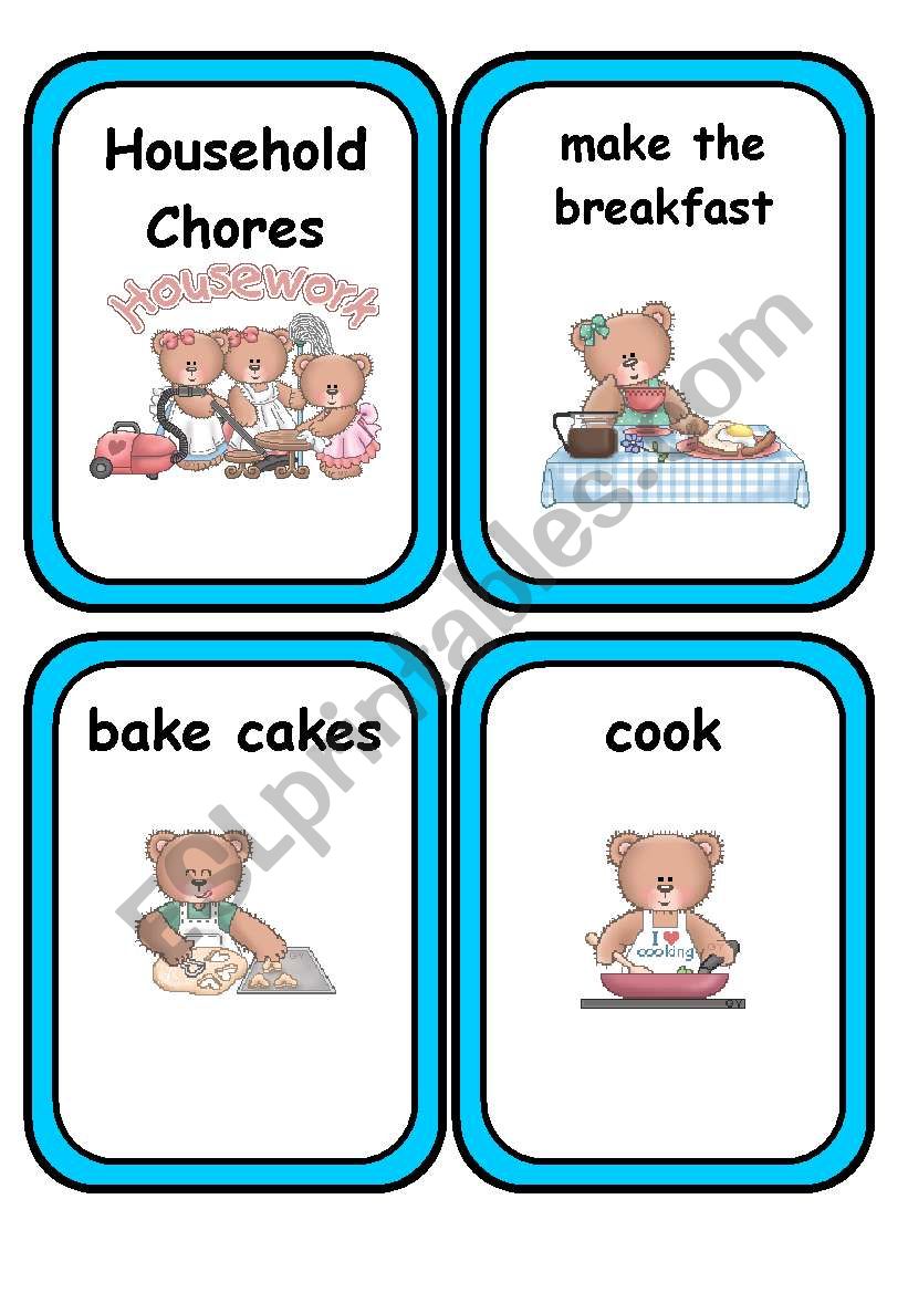 Household Chores * Part 1 worksheet