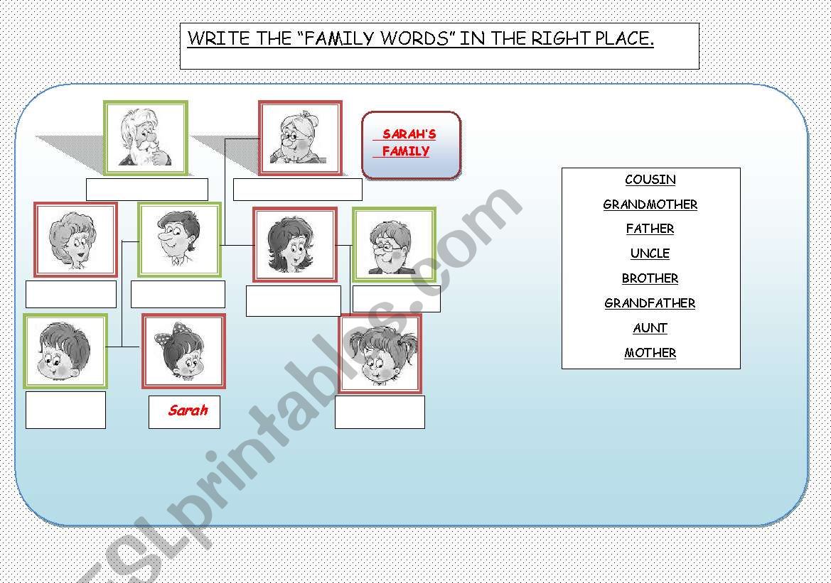 the family worksheet