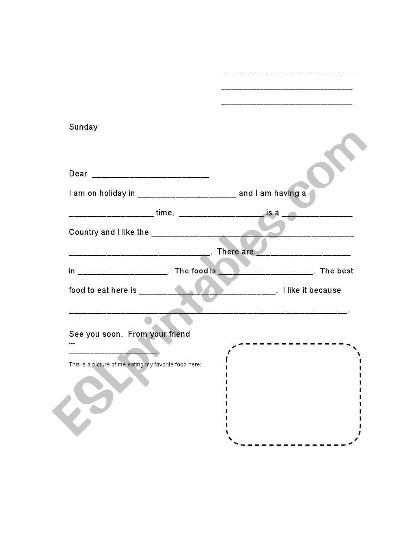 Friendly Letter worksheet