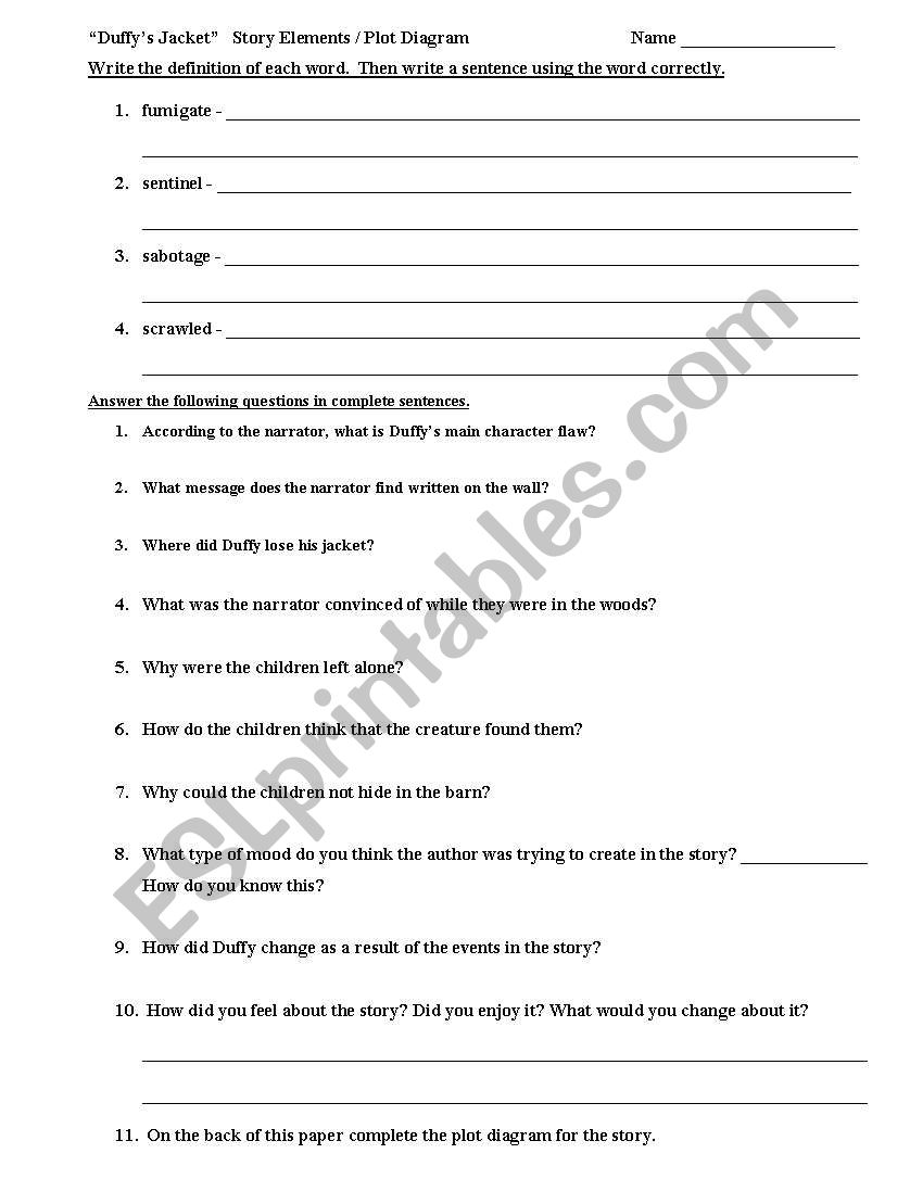 Duffys AJcket worksheet