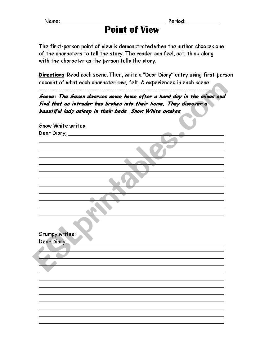 Point of View worksheet
