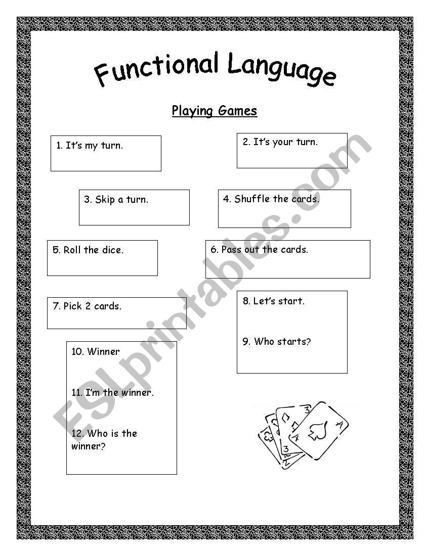 Functional language: playing games