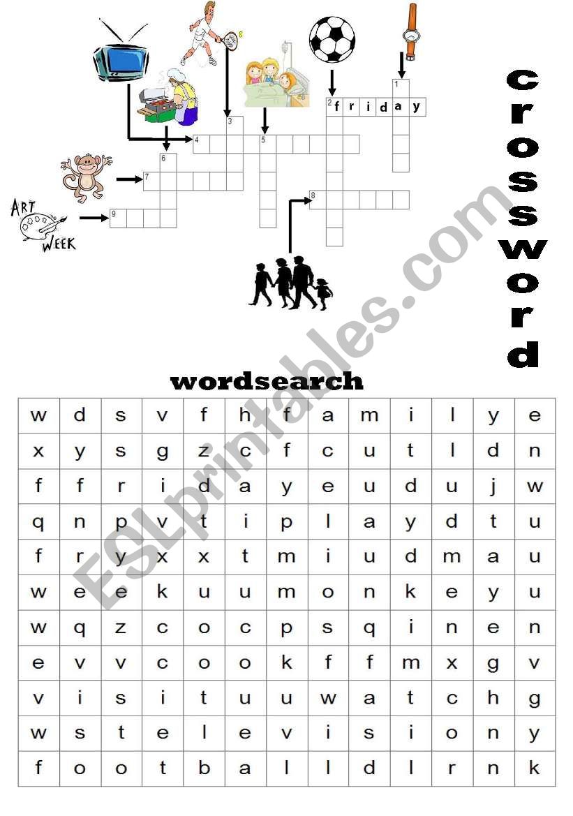 CROSSWORD AND WORDSEARCH worksheet