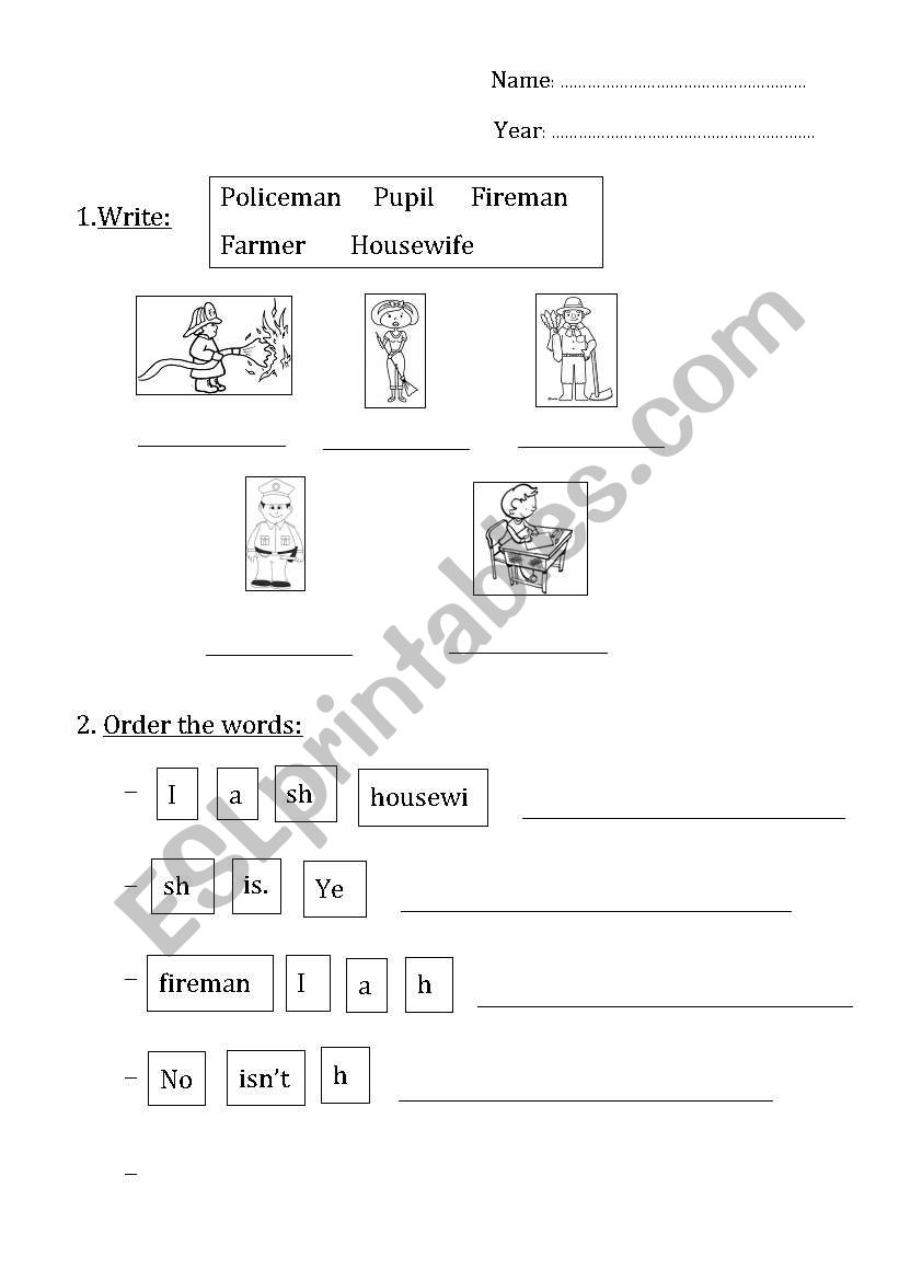 Jobs  worksheet