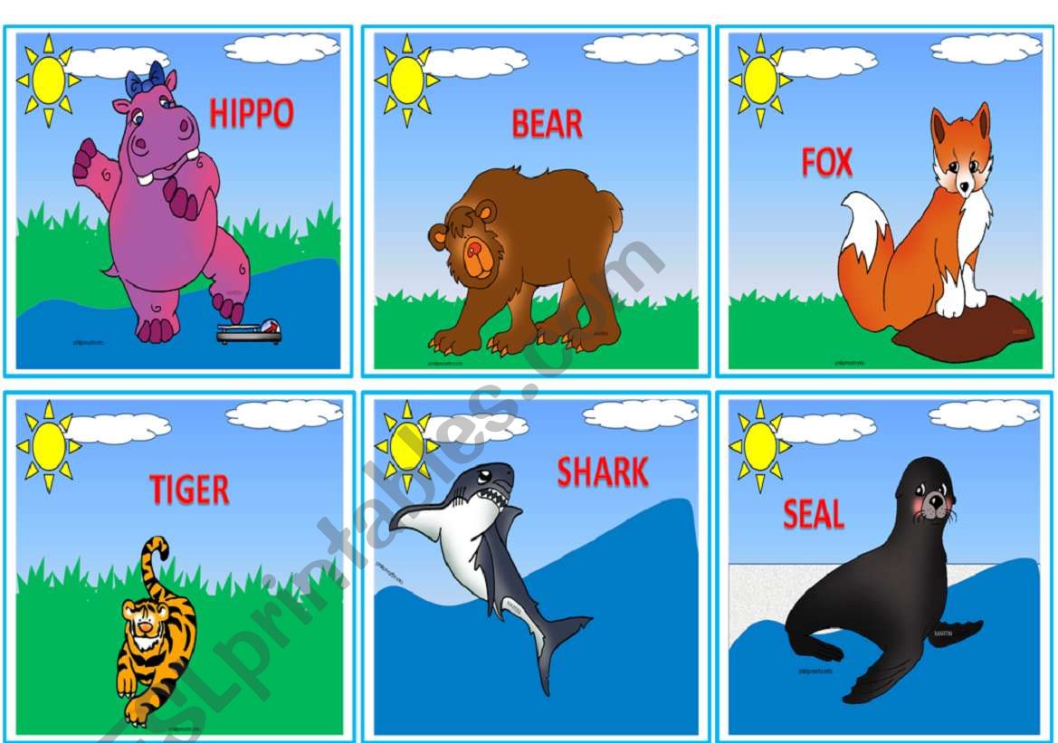 --- WILD ANIMALS --- FLASHCARDS 2/3